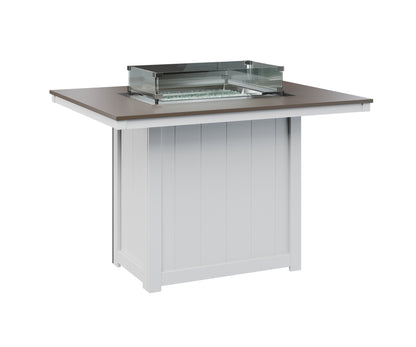 Donoma 42" x 54" Rectangular Fire Table Counter Hammered Top