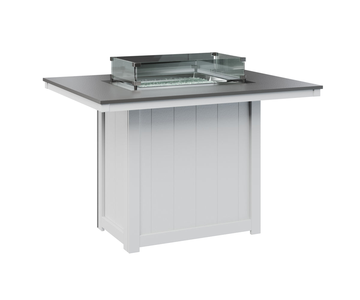 Donoma 42" x 54" Rectangular Fire Table Counter Hammered Top