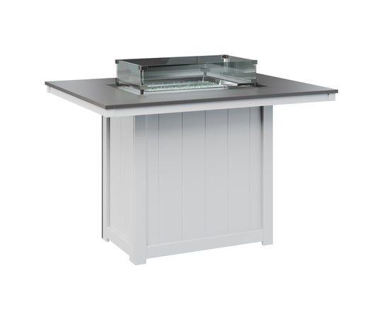 Donoma 42" x 54" Rectangular Fire Table Counter Hammered Top