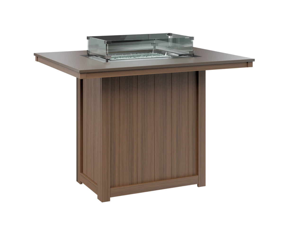 Donoma 42" x 54" Rectangular Fire Table Bar Hammered Top