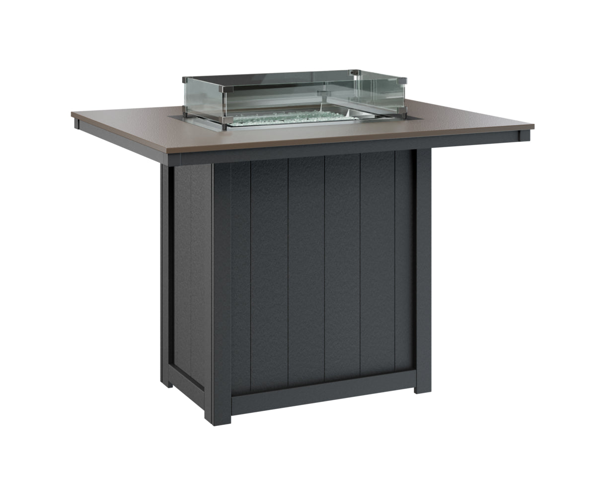 Donoma 42" x 54" Rectangular Fire Table Bar Hammered Top