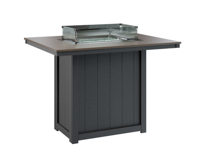 Donoma 42" x 54" Rectangular Fire Table Bar Hammered Top
