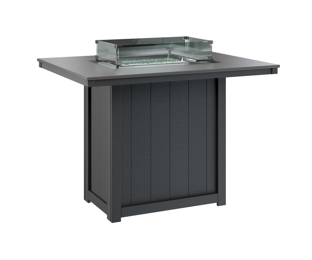 Donoma 42" x 54" Rectangular Fire Table Bar Hammered Top