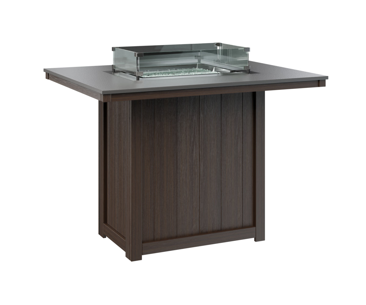 Donoma 42" x 54" Rectangular Fire Table Bar Hammered Top