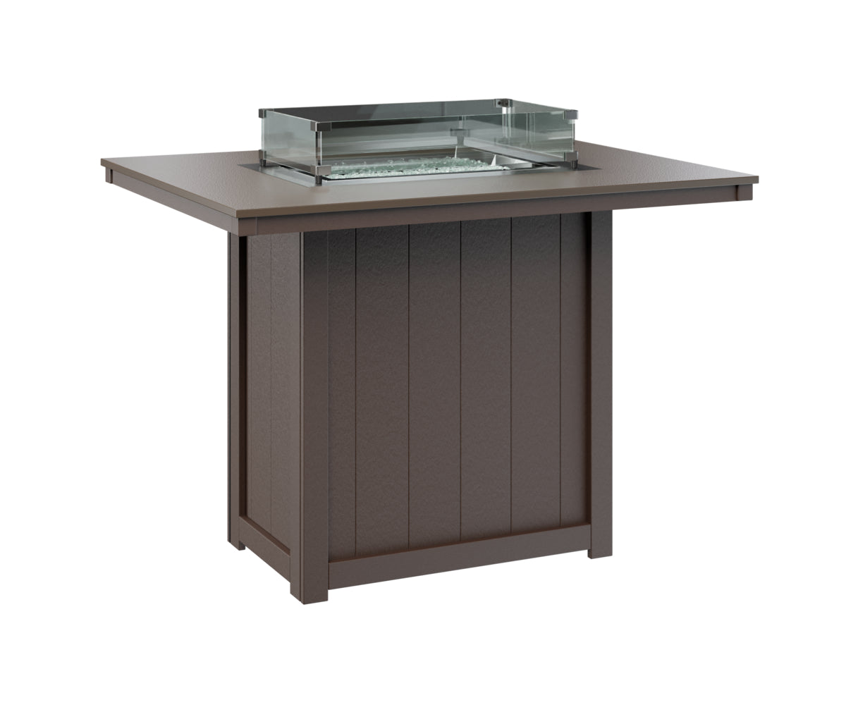 Donoma 42" x 54" Rectangular Fire Table Bar Hammered Top