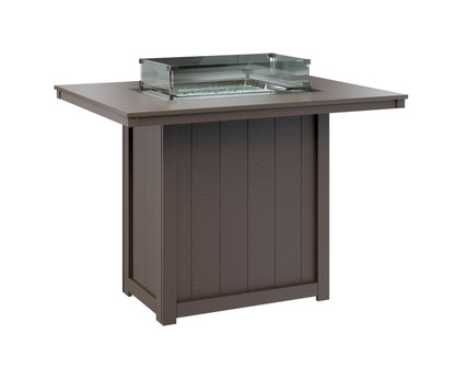 Donoma 42" x 54" Rectangular Fire Table Bar Hammered Top