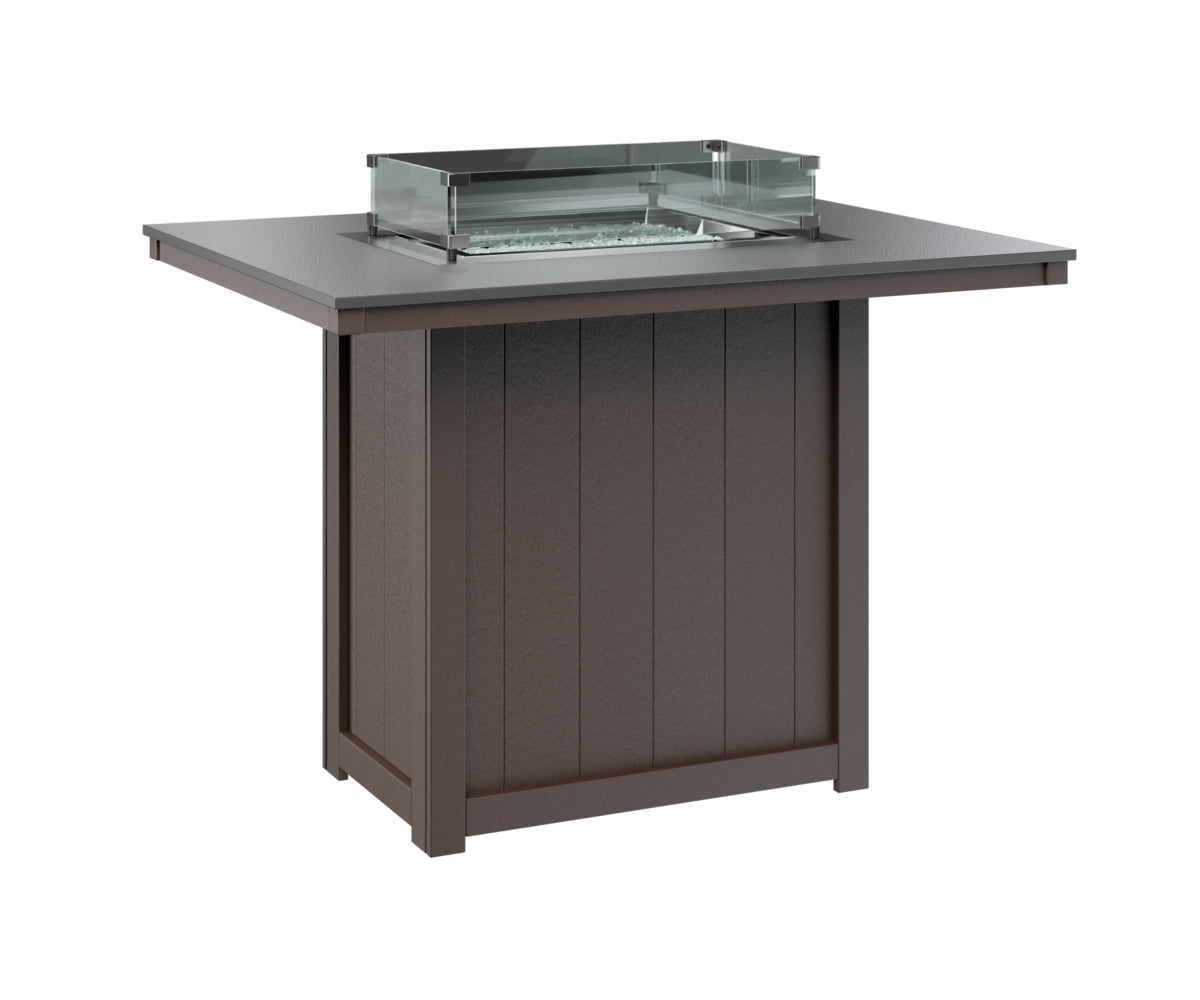 Donoma 42" x 54" Rectangular Fire Table Bar Hammered Top