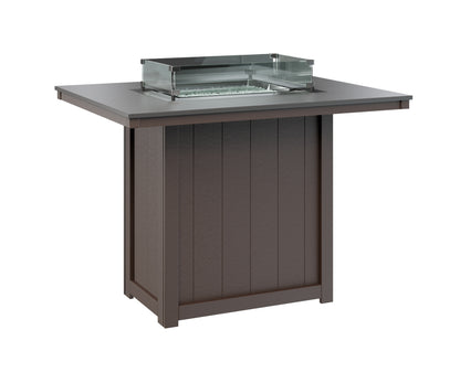 Donoma 42" x 54" Rectangular Fire Table Bar Hammered Top