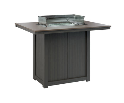 Donoma 42" x 54" Rectangular Fire Table Bar Hammered Top