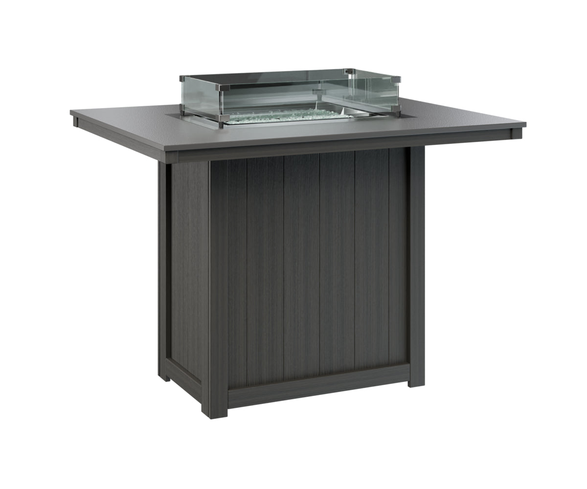 Donoma 42" x 54" Rectangular Fire Table Bar Hammered Top