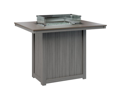 Donoma 42" x 54" Rectangular Fire Table Bar Hammered Top