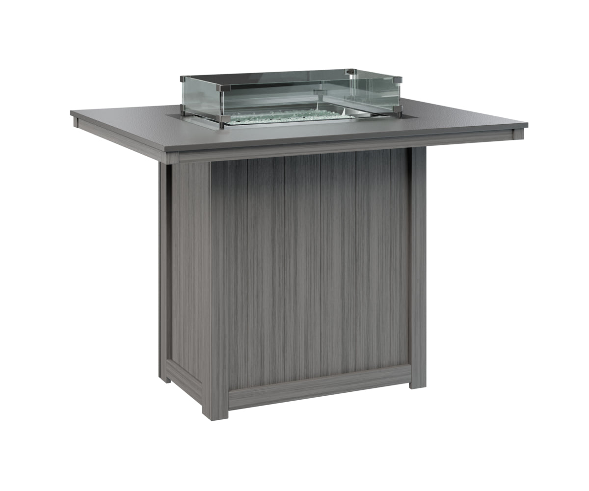 Donoma 42" x 54" Rectangular Fire Table Bar Hammered Top