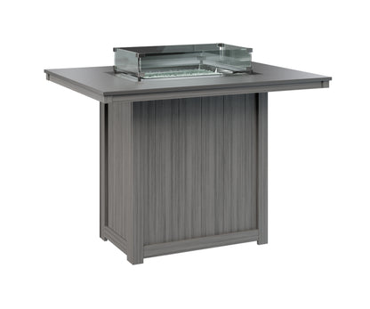 Donoma 42" x 54" Rectangular Fire Table Bar Hammered Top