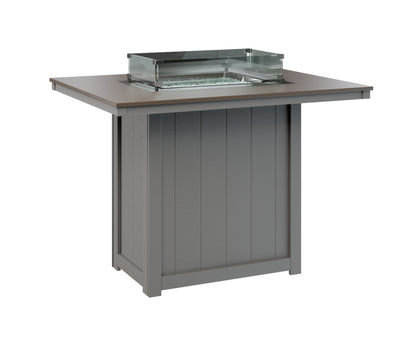 Donoma 42" x 54" Rectangular Fire Table Bar Hammered Top