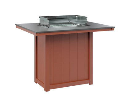 Donoma 42" x 54" Rectangular Fire Table Bar Hammered Top