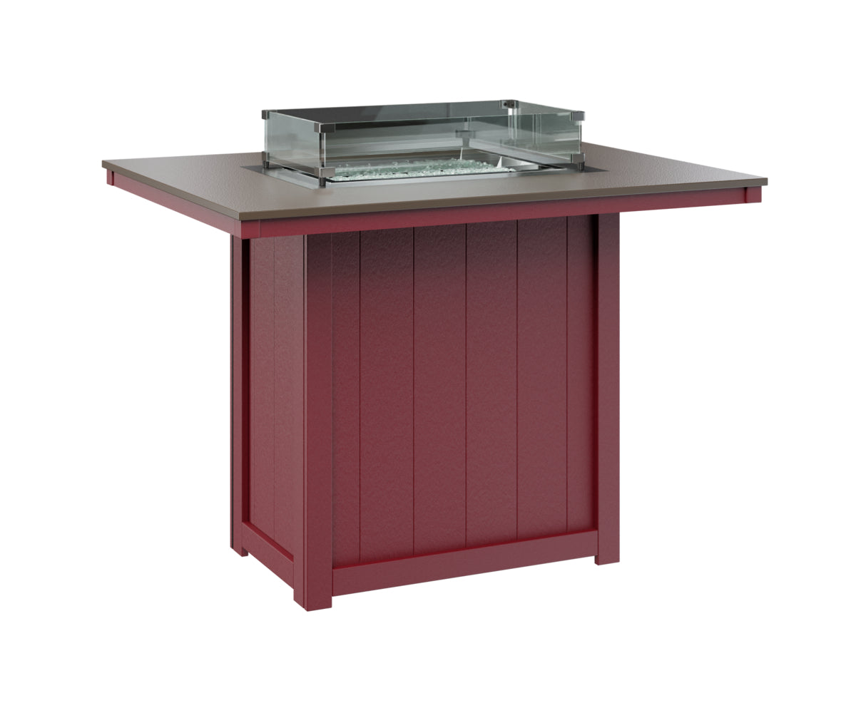 Donoma 42" x 54" Rectangular Fire Table Bar Hammered Top