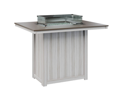 Donoma 42" x 54" Rectangular Fire Table Bar Hammered Top