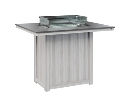 Donoma 42" x 54" Rectangular Fire Table Bar Hammered Top
