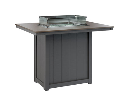 Donoma 42" x 54" Rectangular Fire Table Bar Hammered Top