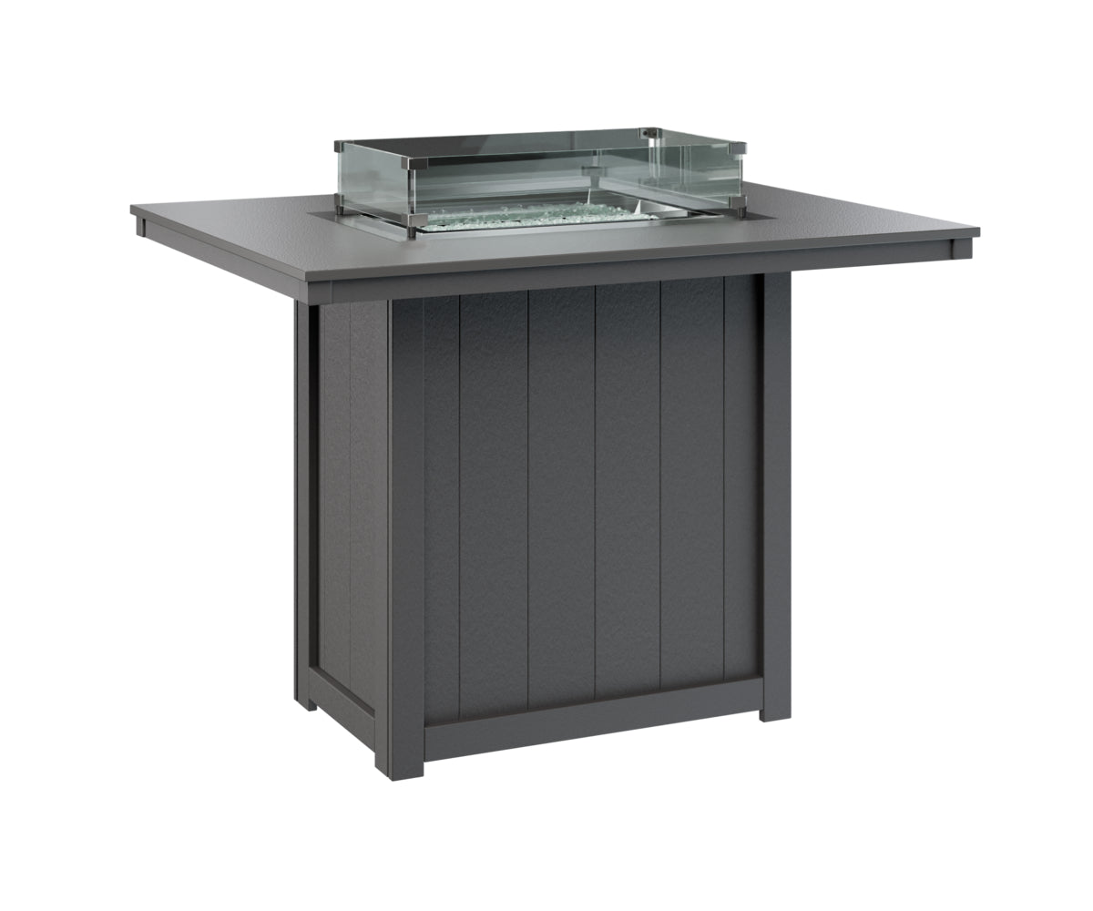 Donoma 42" x 54" Rectangular Fire Table Bar Hammered Top