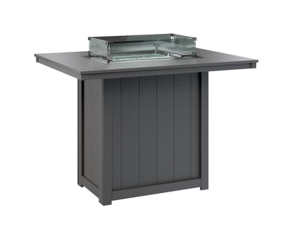 Donoma 42" x 54" Rectangular Fire Table Bar Hammered Top