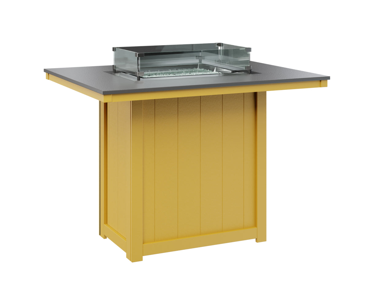 Donoma 42" x 54" Rectangular Fire Table Bar Hammered Top