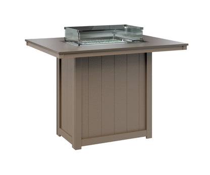 Donoma 42" x 54" Rectangular Fire Table Bar Hammered Top
