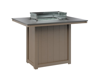 Donoma 42" x 54" Rectangular Fire Table Bar Hammered Top