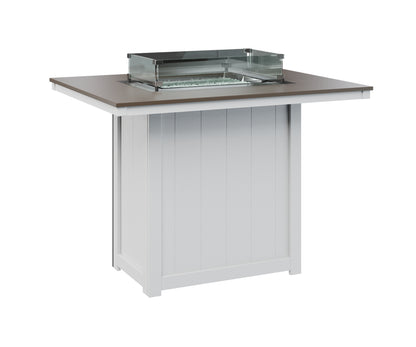Donoma 42" x 54" Rectangular Fire Table Bar Hammered Top