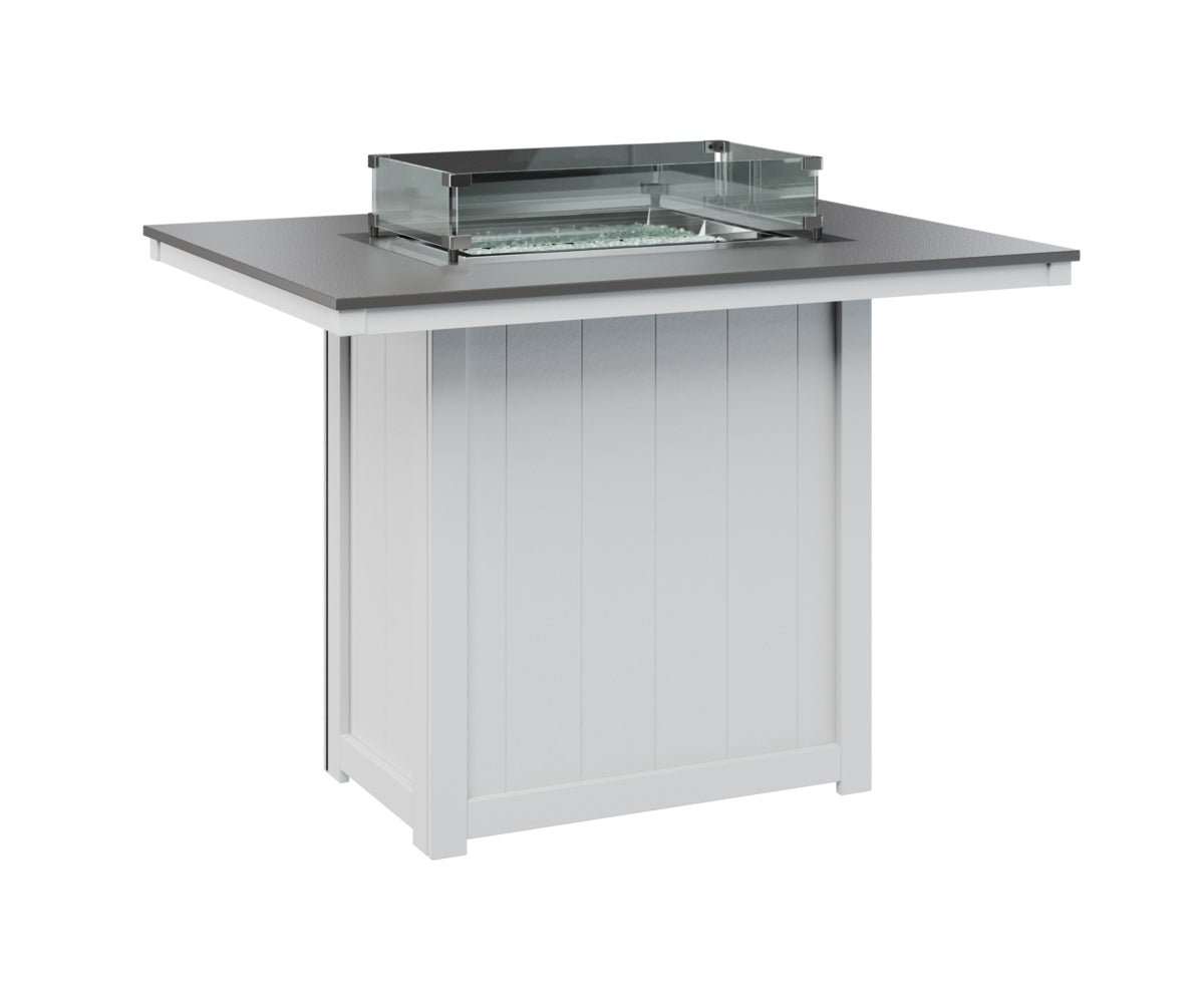 Donoma 42" x 54" Rectangular Fire Table Bar Hammered Top