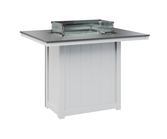 Donoma 42" x 54" Rectangular Fire Table Bar Hammered Top