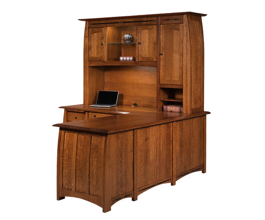 SFC Amish Boulder Creek L Desk With Hutch