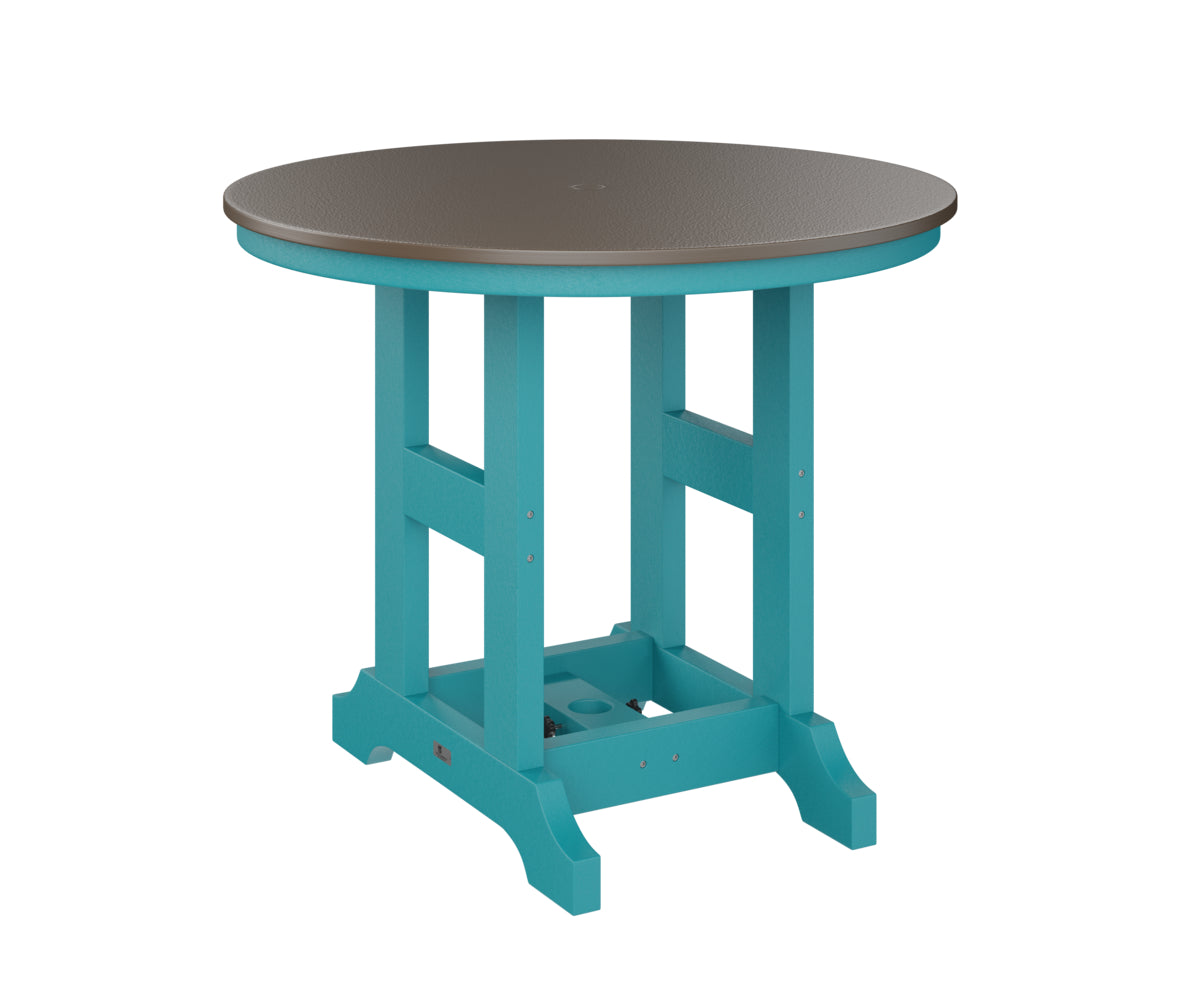 Garden Classic 38" Round Table Dining Height Hammered Top