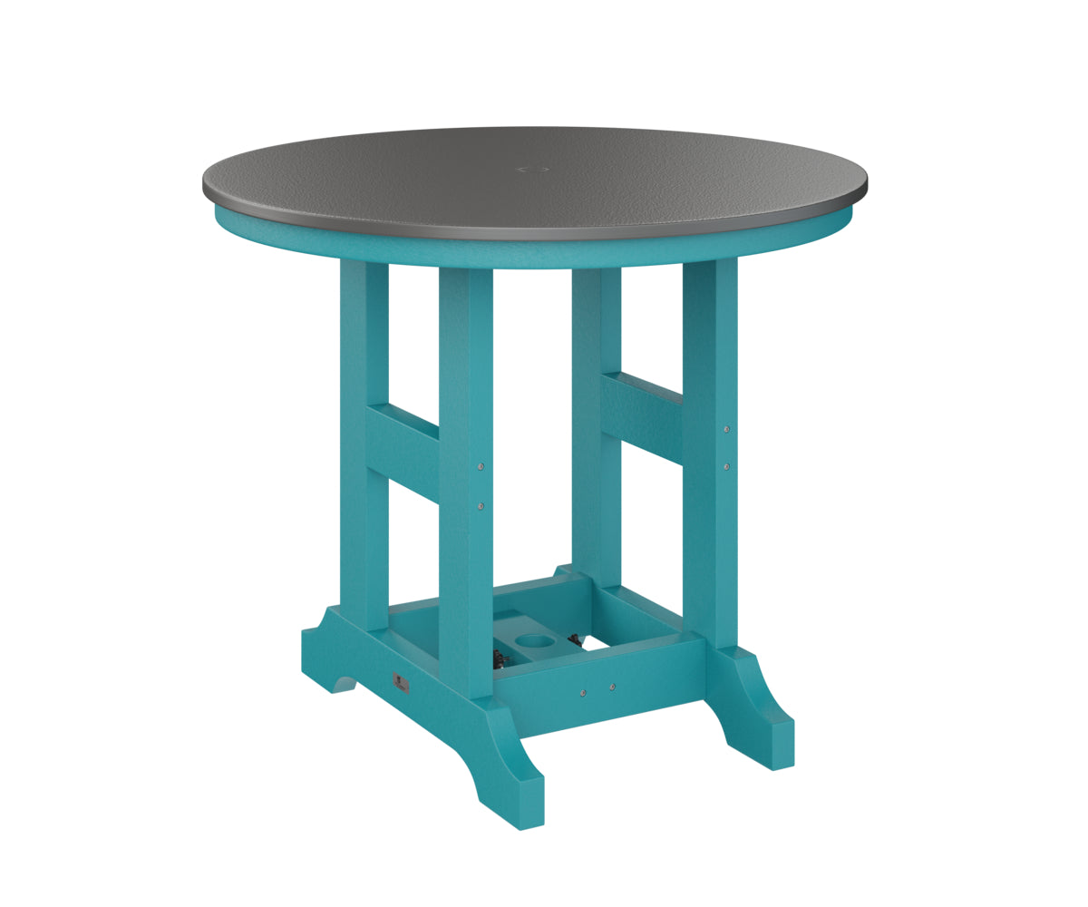 Garden Classic 38" Round Table Dining Height Hammered Top
