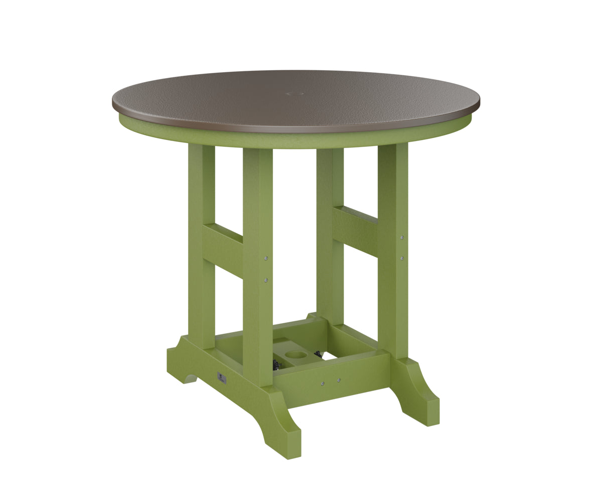 Garden Classic 38" Round Table Dining Height Hammered Top