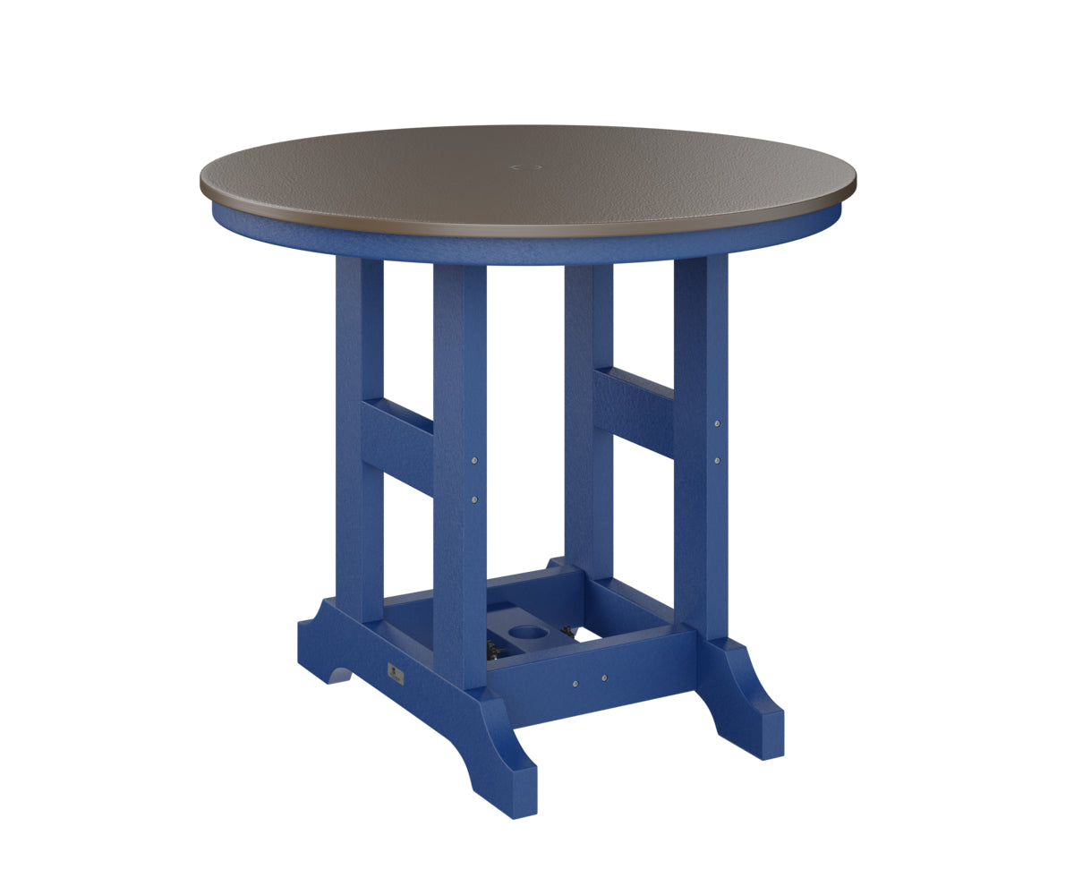 Garden Classic 38" Round Table Dining Height Hammered Top