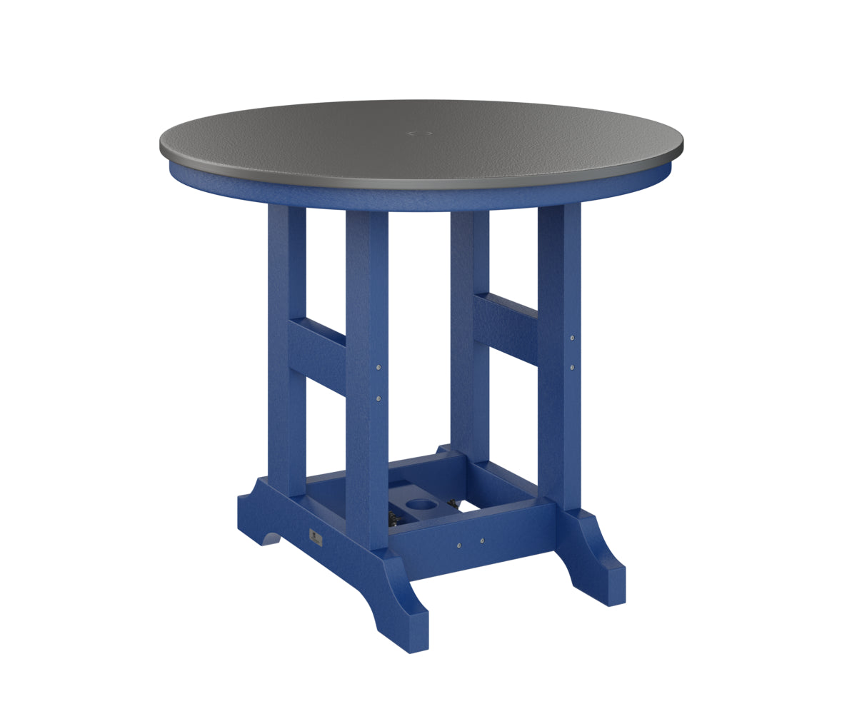Garden Classic 38" Round Table Dining Height Hammered Top