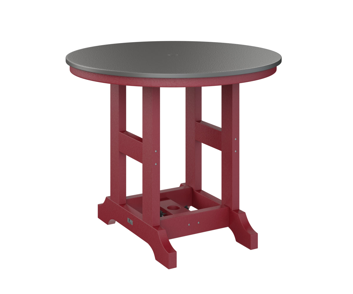 Garden Classic 38" Round Table Dining Height Hammered Top