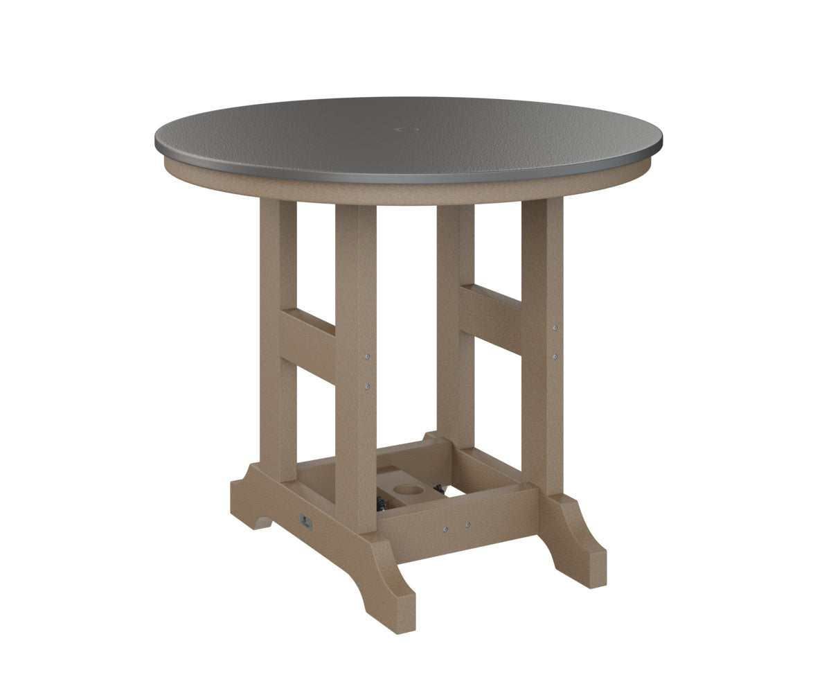 Garden Classic 38" Round Table Dining Height Hammered Top