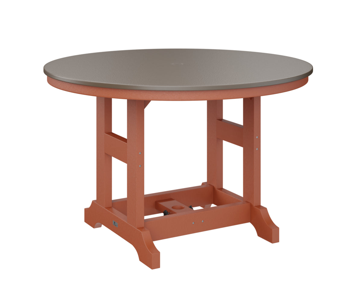 Garden Classic 48" Round Table Dining Height Hammered Top