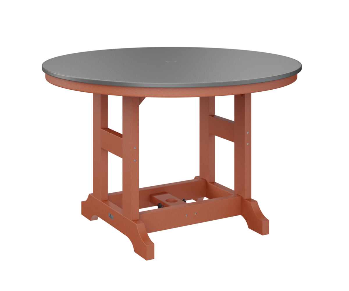 Garden Classic 48" Round Table Dining Height Hammered Top
