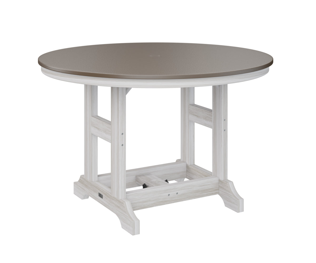 Garden Classic 48" Round Table Dining Height Hammered Top