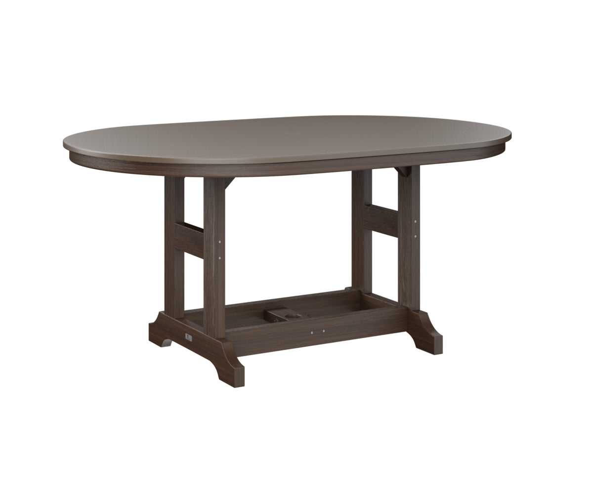 Garden Classic 44" x 64" Oblong Table Bar Height Hammered Top