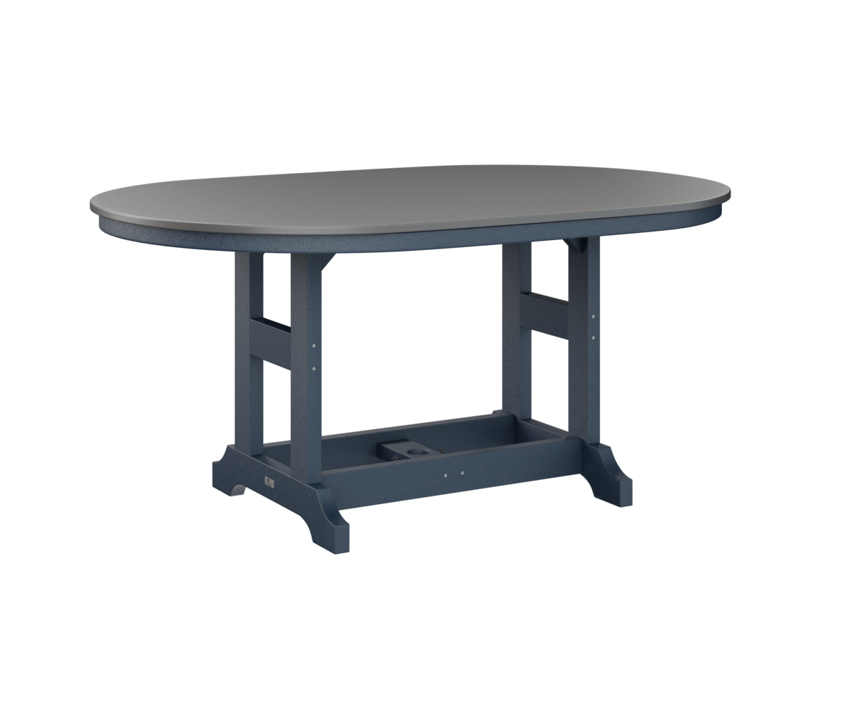 Garden Classic 44" x 64" Oblong Table Bar Height Hammered Top