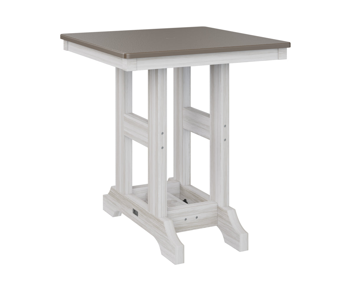 Garden Classic 28" Square Table Bar Height Hammered Top