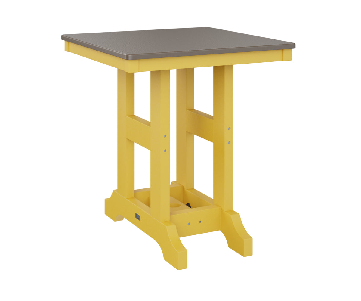Garden Classic 28" Square Table Bar Height Hammered Top