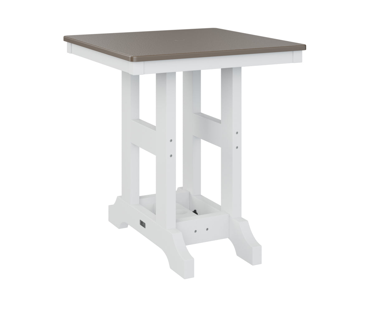 Garden Classic 28" Square Table Bar Height Hammered Top