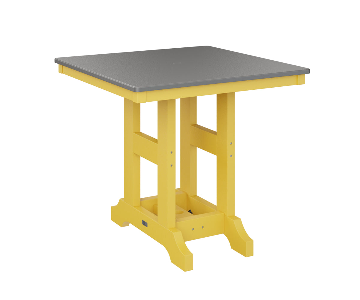 Garden Classic 33" Square Table Counter Height Hammered Top