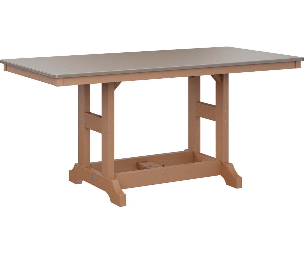 Garden Classic 33" x 66" Rectangular Table Dining Height Hammered Top