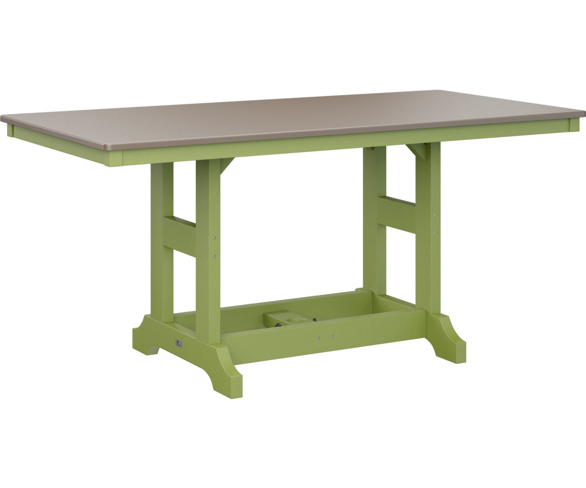 Garden Classic 33" x 66" Rectangular Table Dining Height Hammered Top